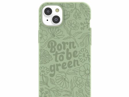 Sage Green Born to be green iPhone 14 Plus Case with MagSafe Module on Sale