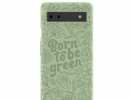 Sage Green Born to be green Google Pixel 6a Case Online Sale