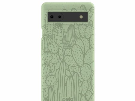 Sage Green Cacti Google Pixel 6a Case For Discount