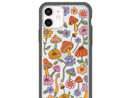 Clear Shrooms and Blooms iPhone 12 Mini Case With Black Ridge Discount