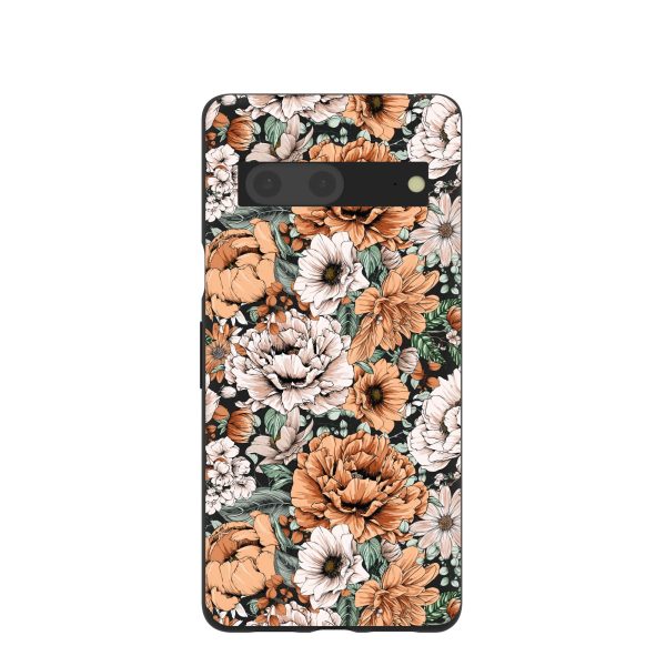 Black Peachy Peonies Google Pixel 7 Case For Discount