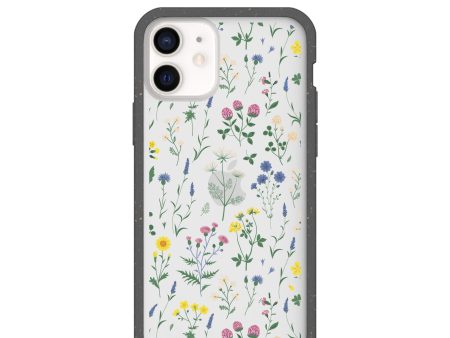 Clear Shadow Blooms iPhone 12 Mini Case With Black Ridge For Cheap