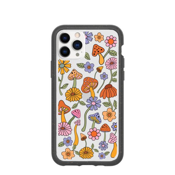 Clear Shrooms and Blooms iPhone 11 Pro Case With Black Ridge For Cheap