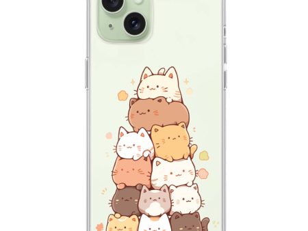 Kitty Cluster iPhone 15 Ultra Clear Case Hot on Sale