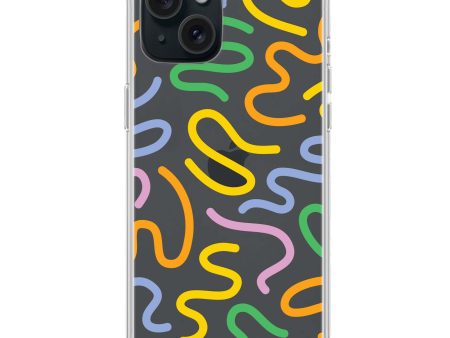 Abstract Doodles iPhone 15 Ultra Clear Case Online now