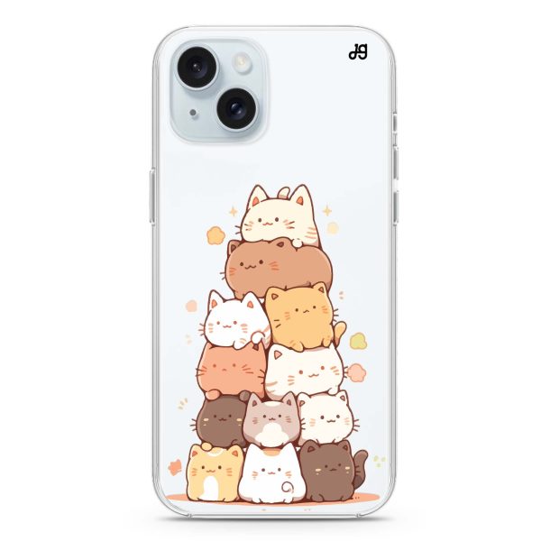 Kitty Cluster iPhone 15 Ultra Clear Case Hot on Sale